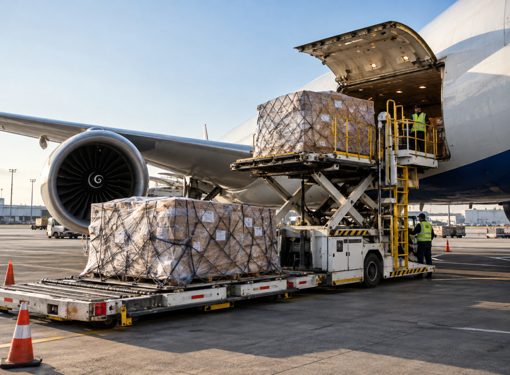 Palletised cargo for international air freight