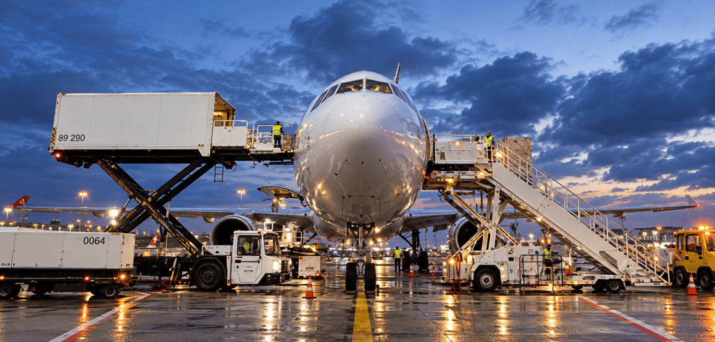 A shipment travelling overland to an airport cargo terminal